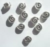 10 9x7mm Antique Silver Metal Swirl Beads
